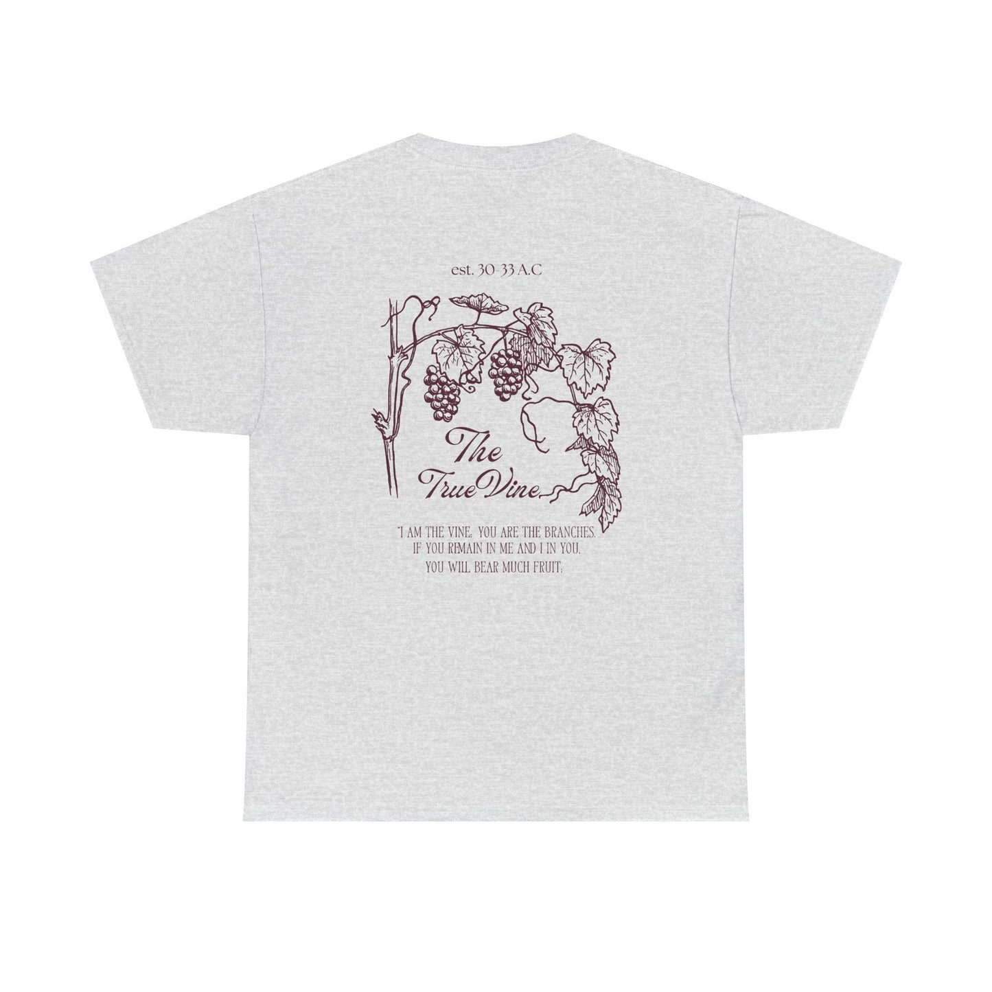 Vineyard Sketch Tee — 'The True Vine' Floral Grape Graphic T-Shirt