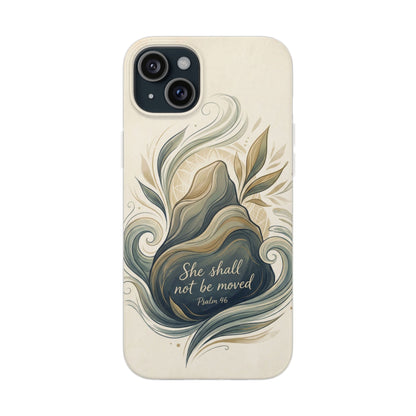 Phone Case - "She shall not be moved" Inspirational Floral Mountain Flexi Case