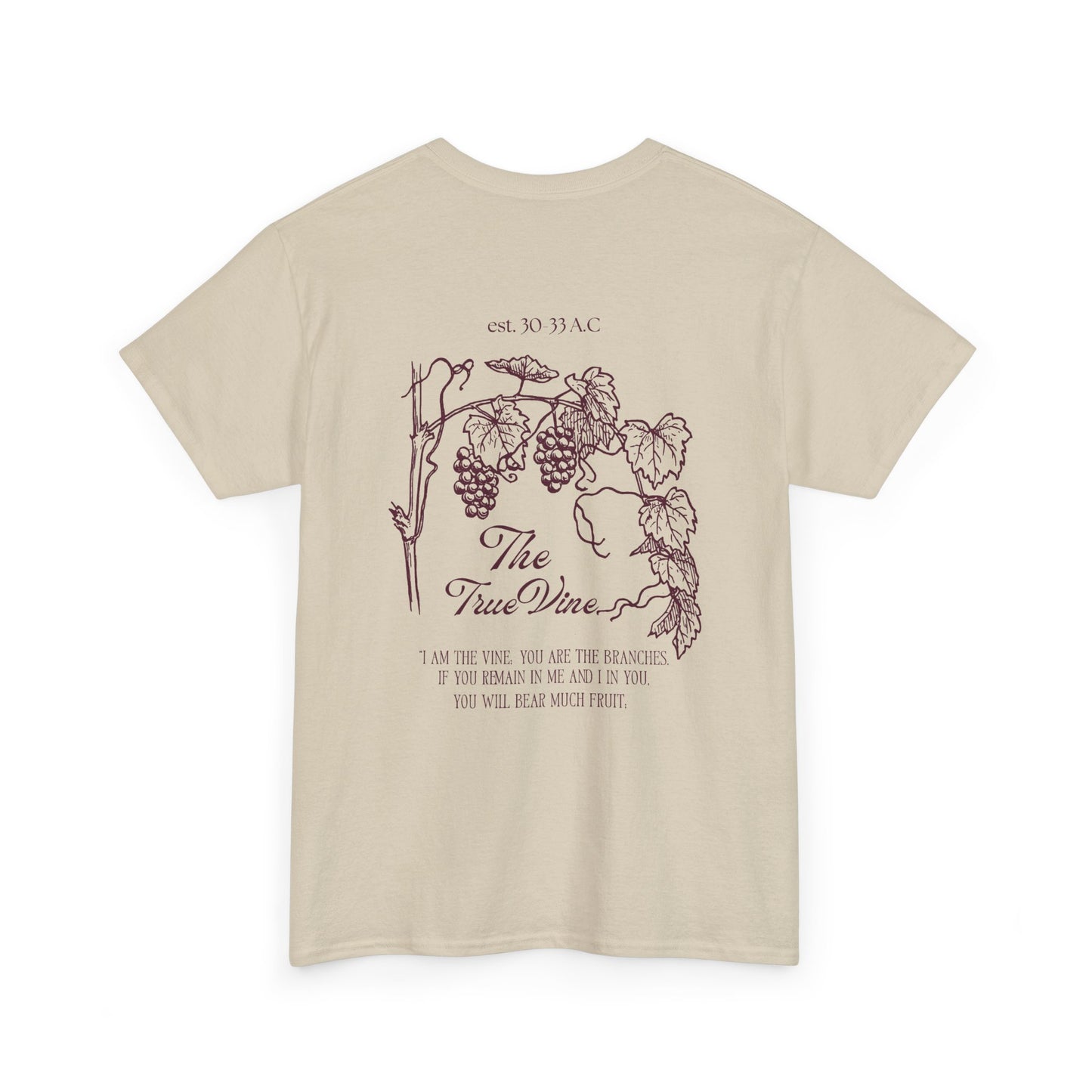 Vineyard Sketch Tee — 'The True Vine' Floral Grape Graphic T-Shirt