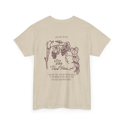 Vineyard Sketch Tee — 'The True Vine' Floral Grape Graphic T-Shirt