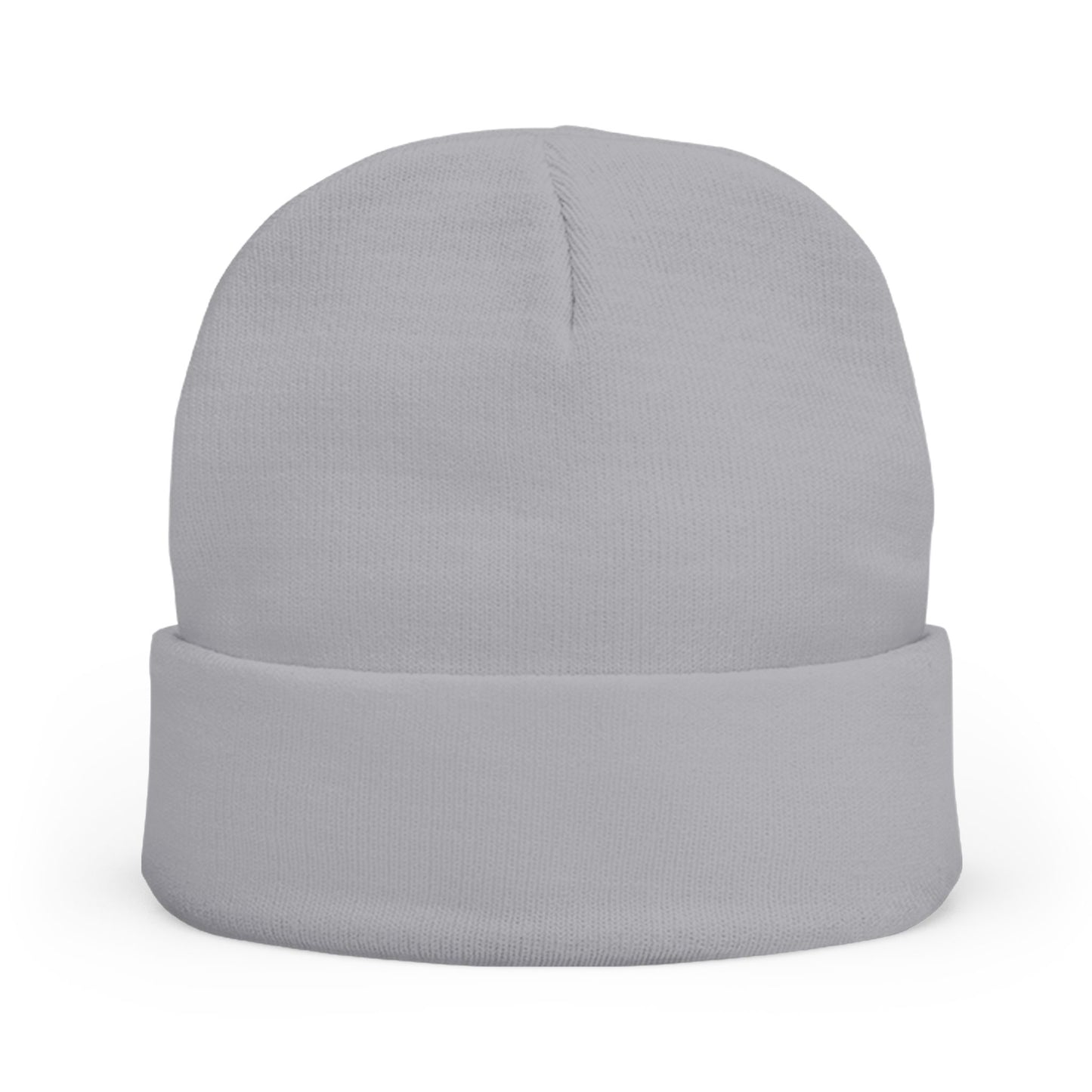 Embroidered Cross Knit Beanie — Cozy Minimalist Winter Hat