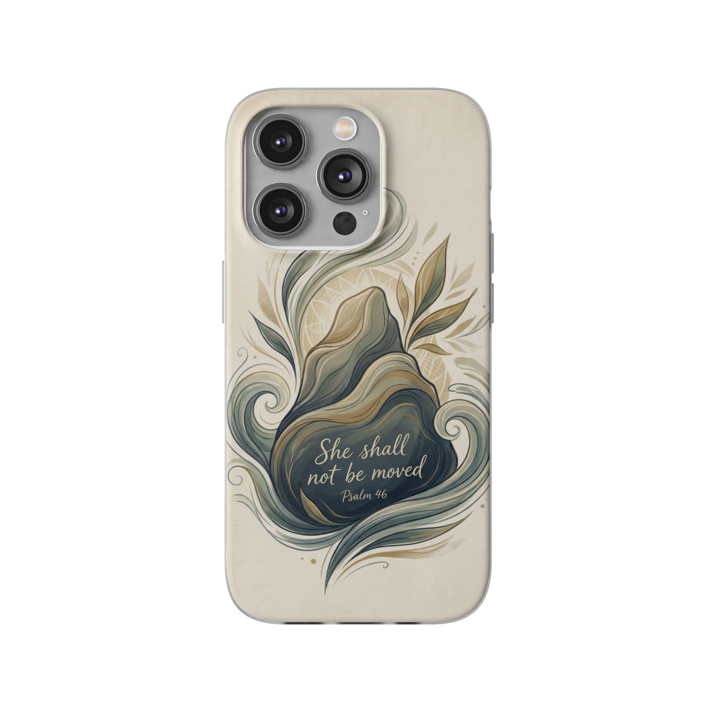 Phone Case - "She shall not be moved" Inspirational Floral Mountain Flexi Case