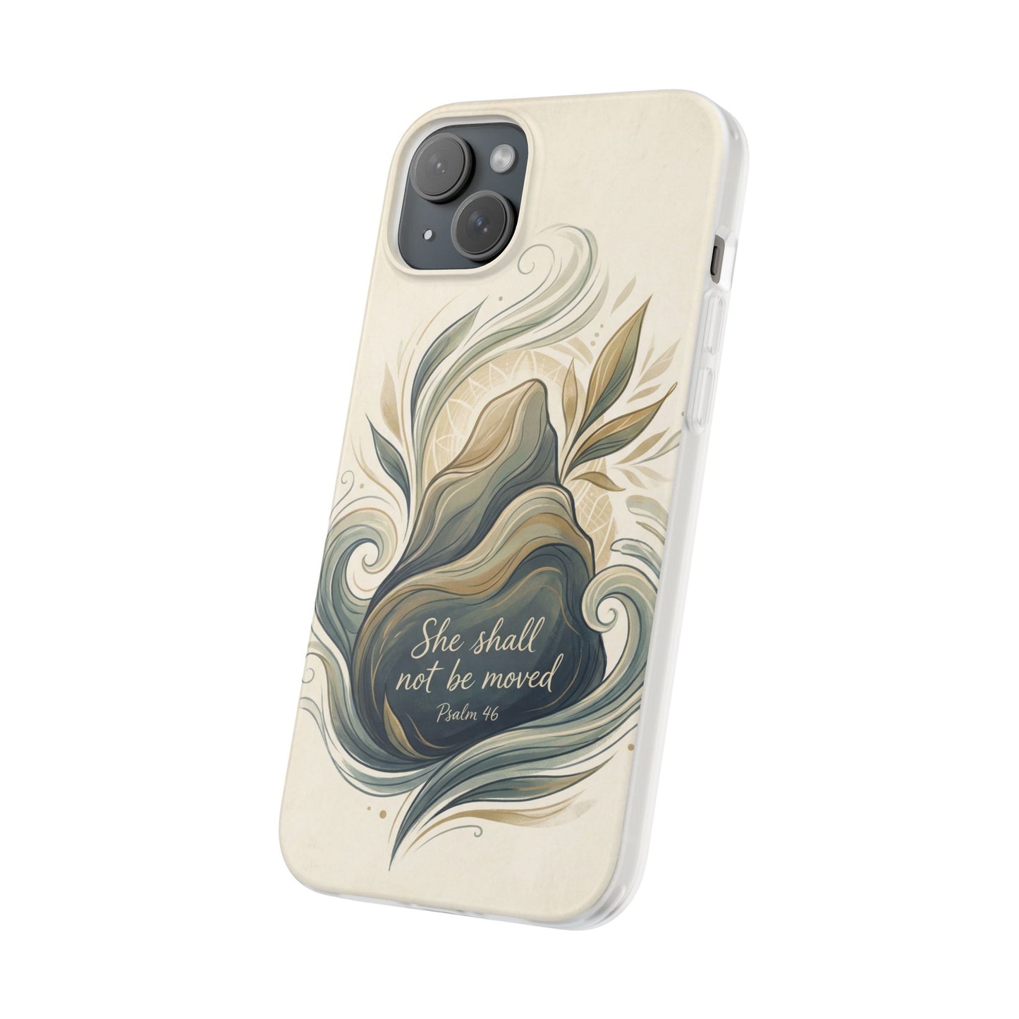 Phone Case - "She shall not be moved" Inspirational Floral Mountain Flexi Case