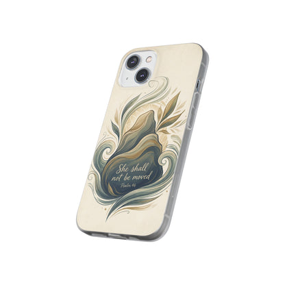 Phone Case - "She shall not be moved" Inspirational Floral Mountain Flexi Case