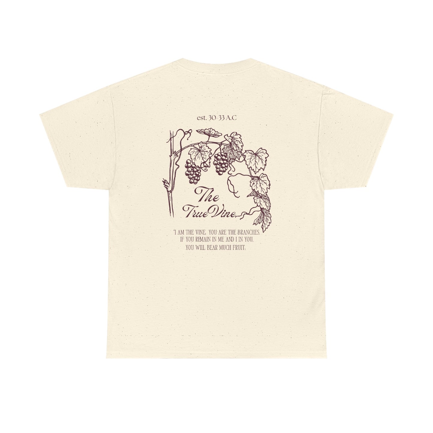 Vineyard Sketch Tee — 'The True Vine' Floral Grape Graphic T-Shirt