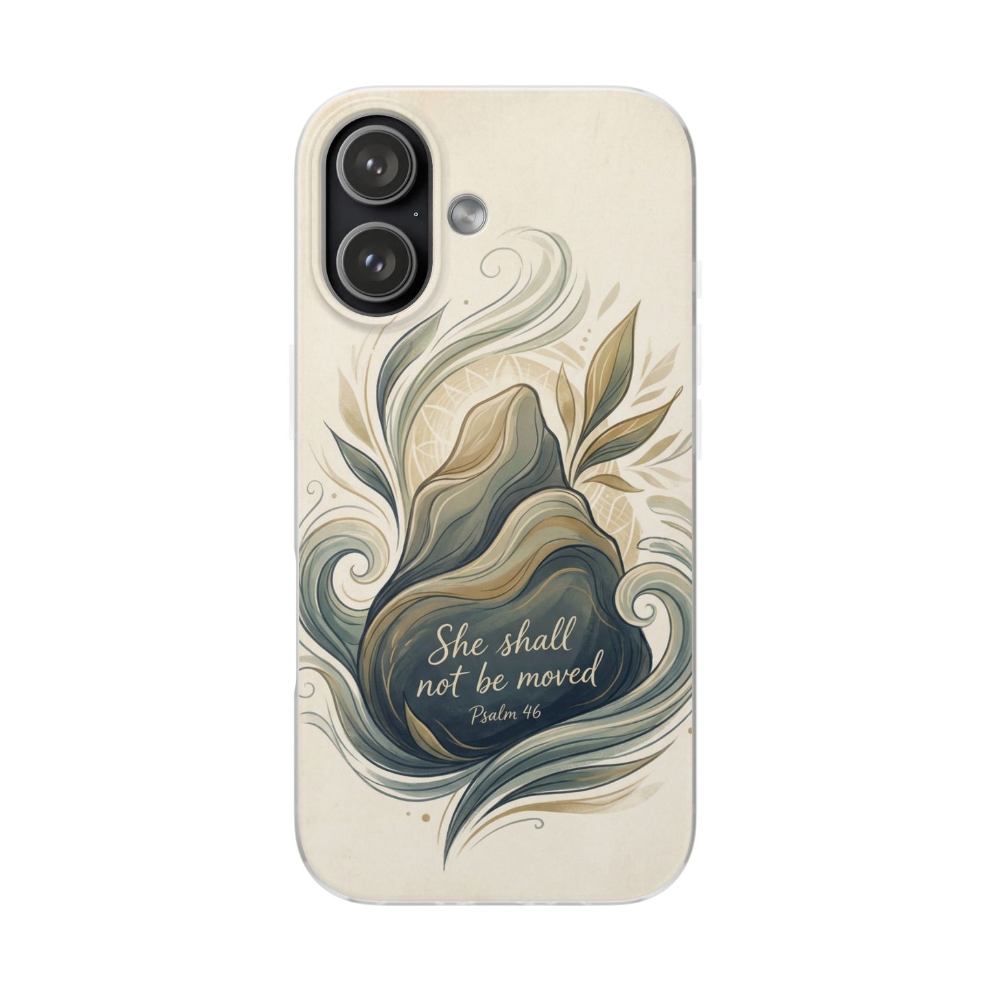 Phone Case - "She shall not be moved" Inspirational Floral Mountain Flexi Case