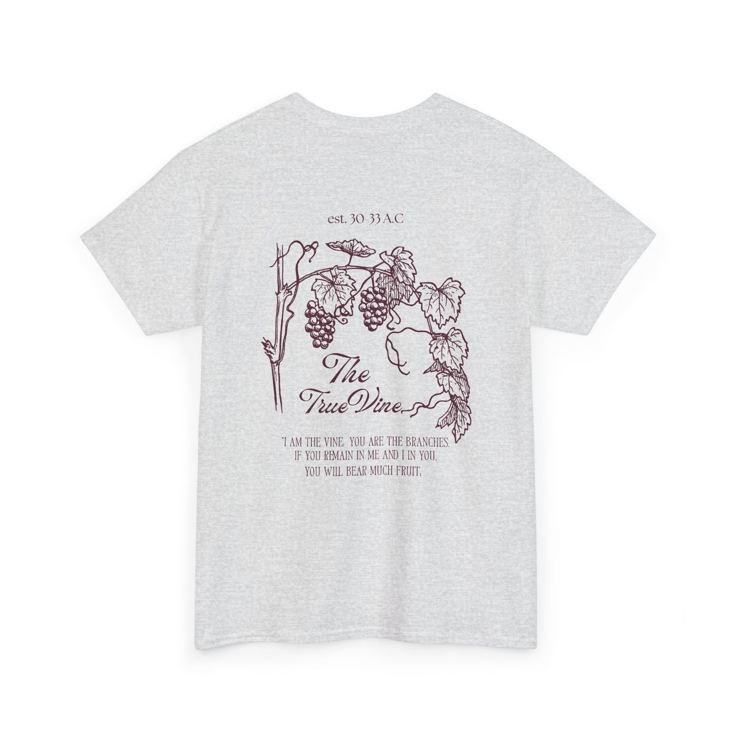 Vineyard Sketch Tee — 'The True Vine' Floral Grape Graphic T-Shirt