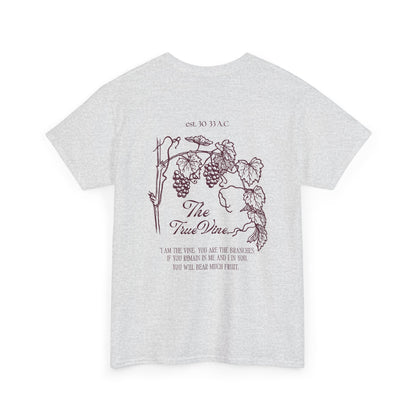 Vineyard Sketch Tee — 'The True Vine' Floral Grape Graphic T-Shirt