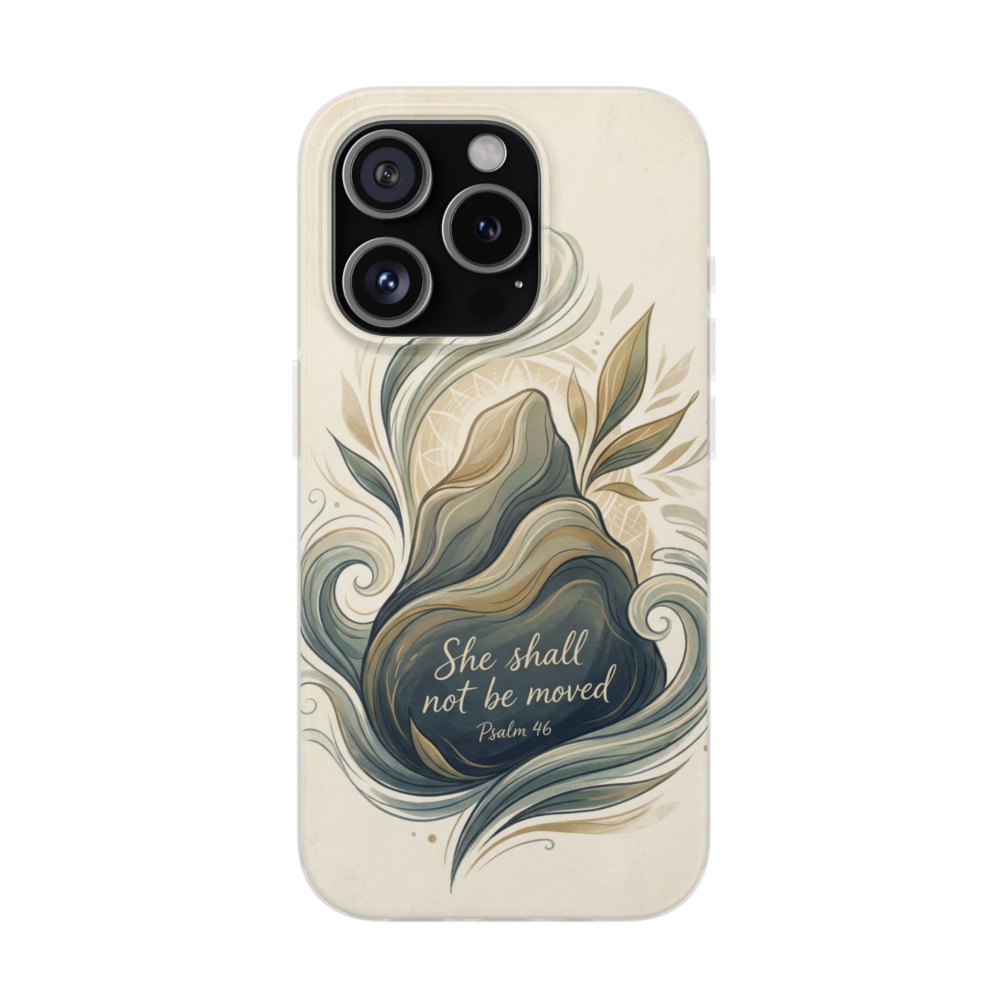 Phone Case - "She shall not be moved" Inspirational Floral Mountain Flexi Case