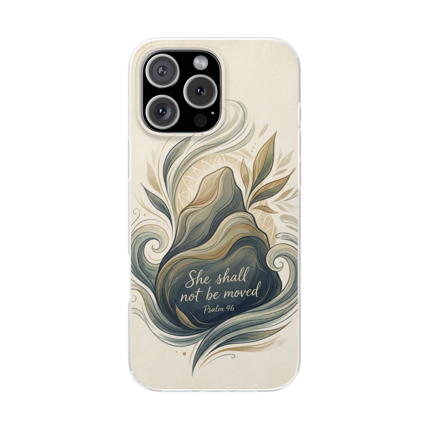 Phone Case - "She shall not be moved" Inspirational Floral Mountain Flexi Case