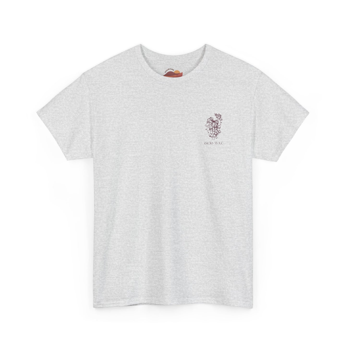 Vineyard Sketch Tee — 'The True Vine' Floral Grape Graphic T-Shirt