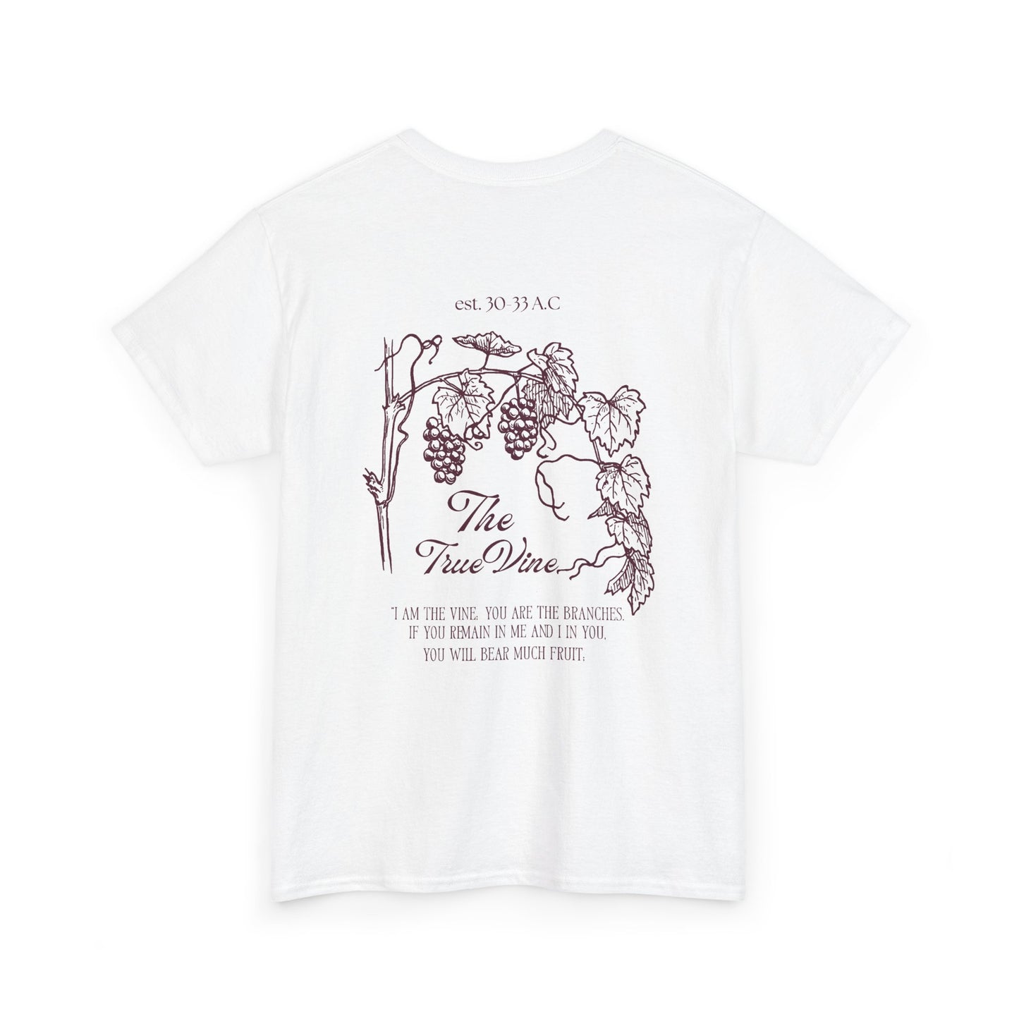 Vineyard Sketch Tee — 'The True Vine' Floral Grape Graphic T-Shirt