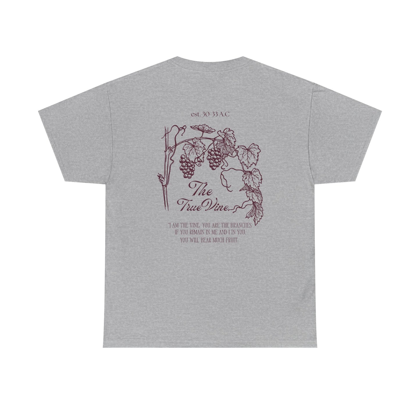 Vineyard Sketch Tee — 'The True Vine' Floral Grape Graphic T-Shirt