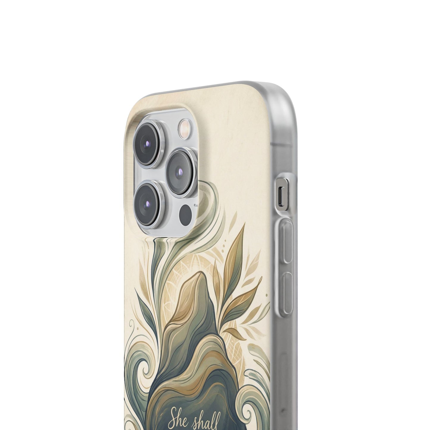 Phone Case - "She shall not be moved" Inspirational Floral Mountain Flexi Case
