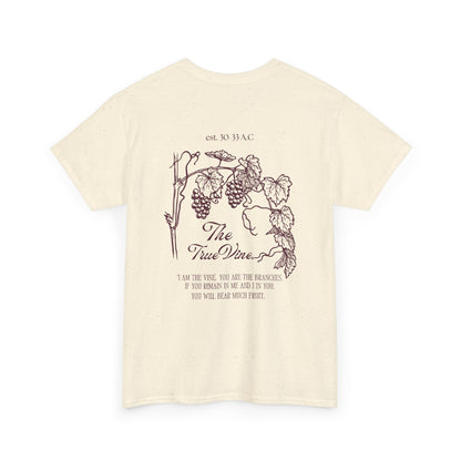 Vineyard Sketch Tee — 'The True Vine' Floral Grape Graphic T-Shirt