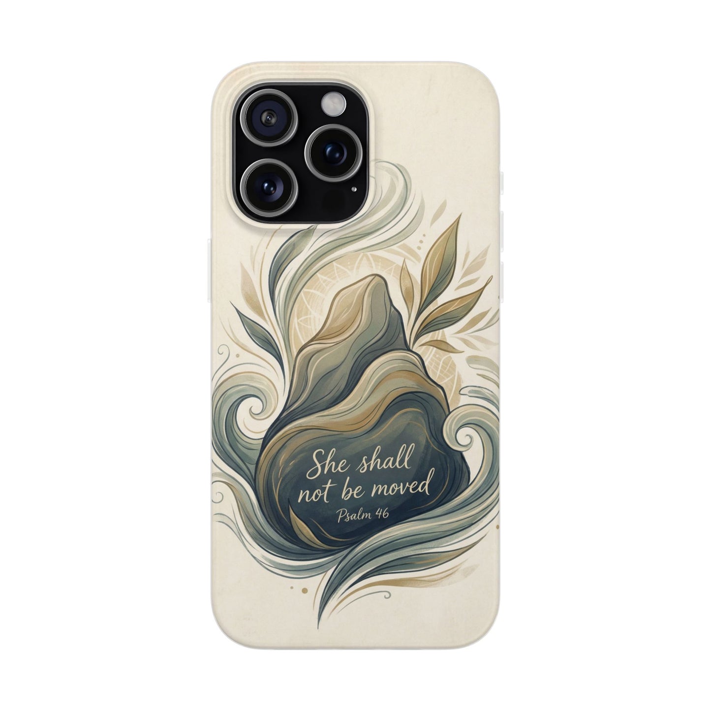 Phone Case - "She shall not be moved" Inspirational Floral Mountain Flexi Case