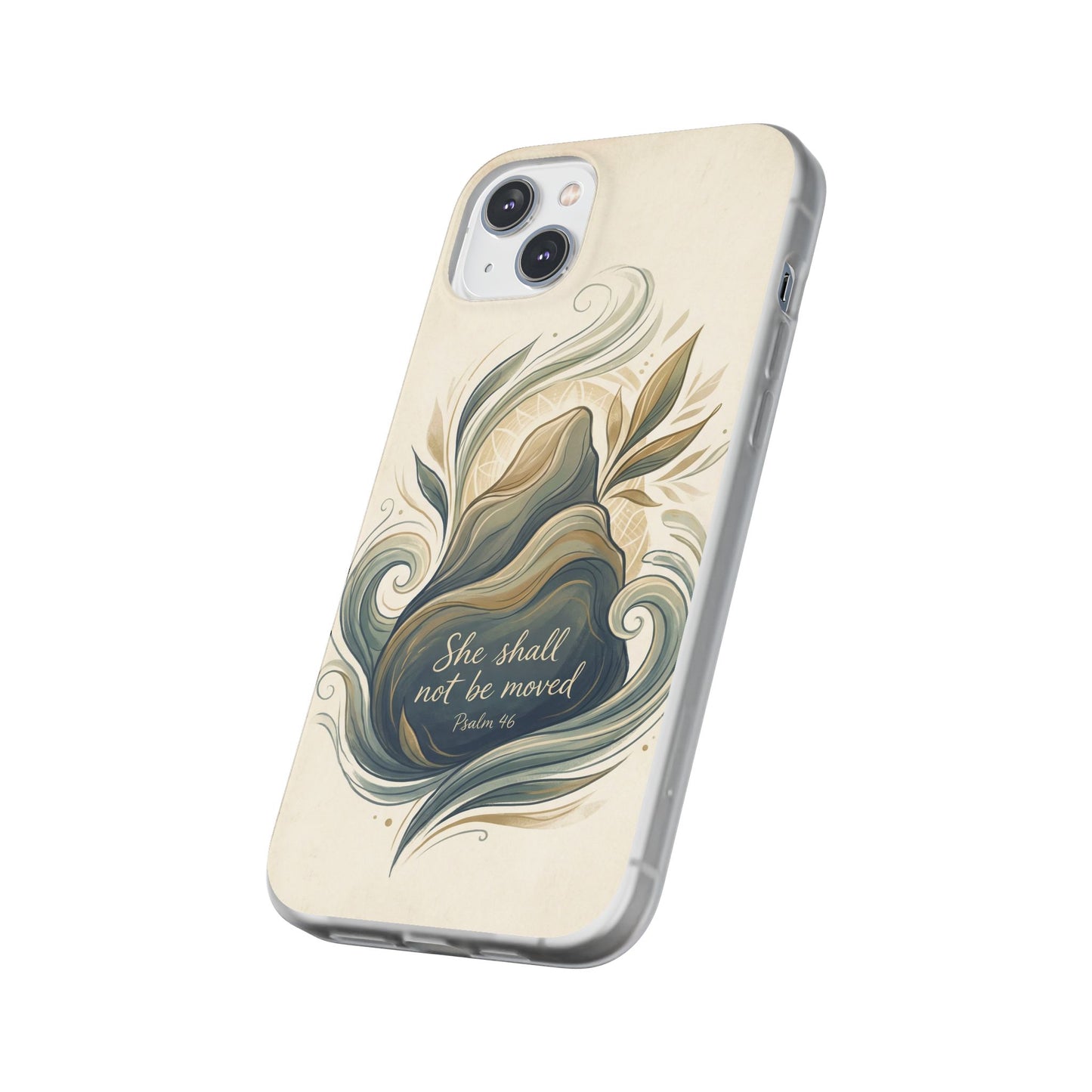 Phone Case - "She shall not be moved" Inspirational Floral Mountain Flexi Case