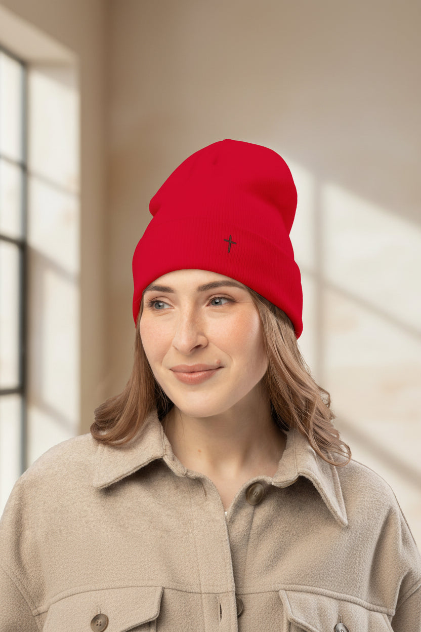 Cross Beanie – Minimal Faith Edition