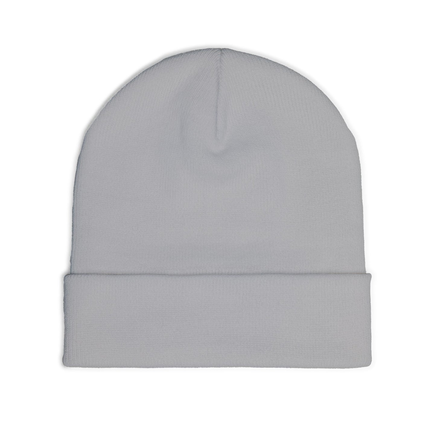 Embroidered Cross Knit Beanie — Cozy Minimalist Winter Hat