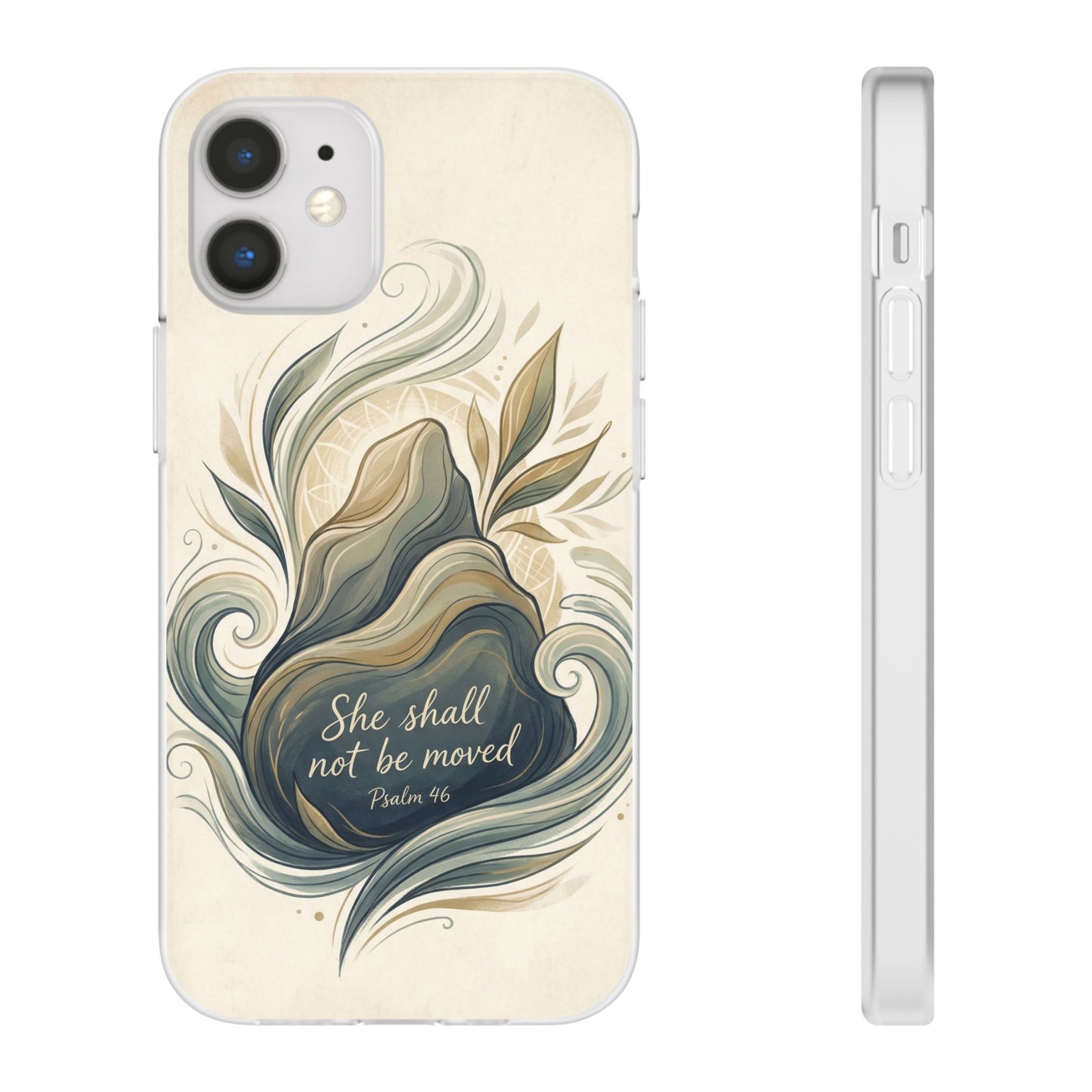 Phone Case - "She shall not be moved" Inspirational Floral Mountain Flexi Case