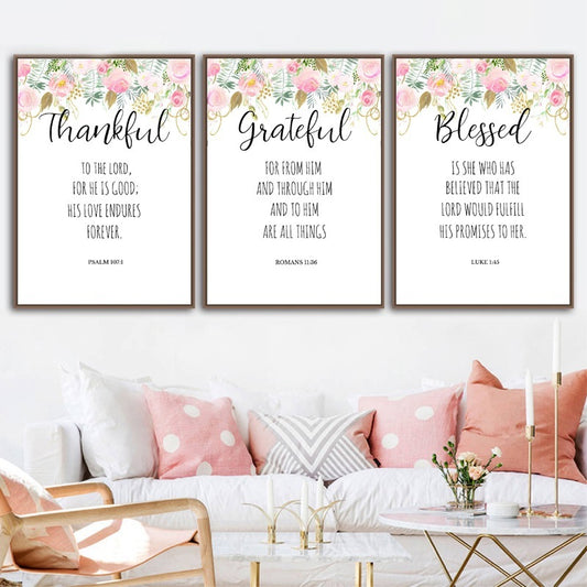 Faithful Words Trio - Inspirerende Canvas Posters (Zonder Lijst)