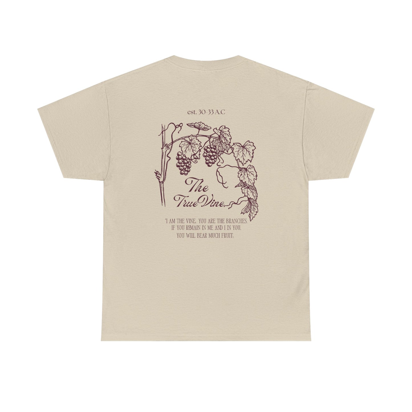 Vineyard Sketch Tee — 'The True Vine' Floral Grape Graphic T-Shirt
