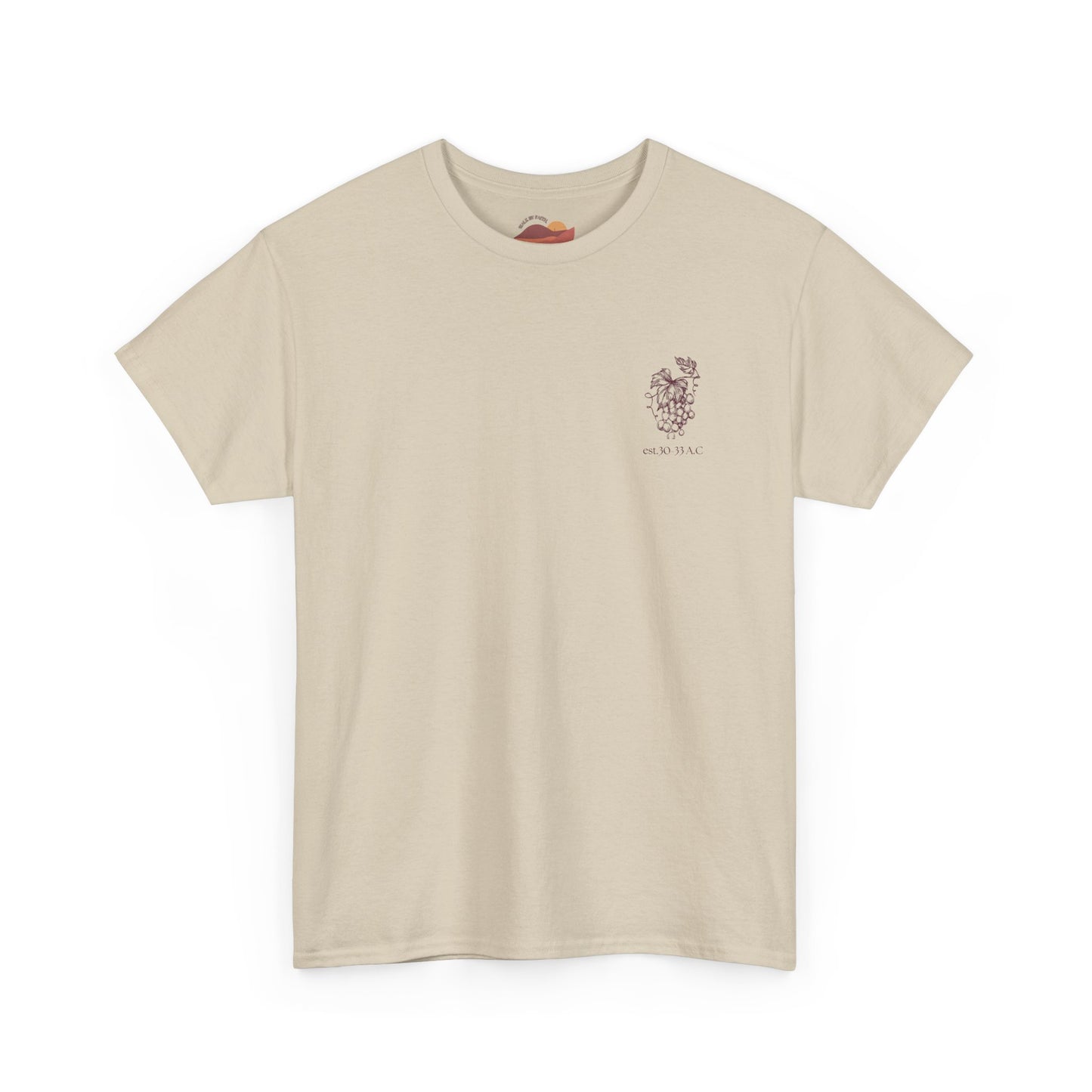 Vineyard Sketch Tee — 'The True Vine' Floral Grape Graphic T-Shirt