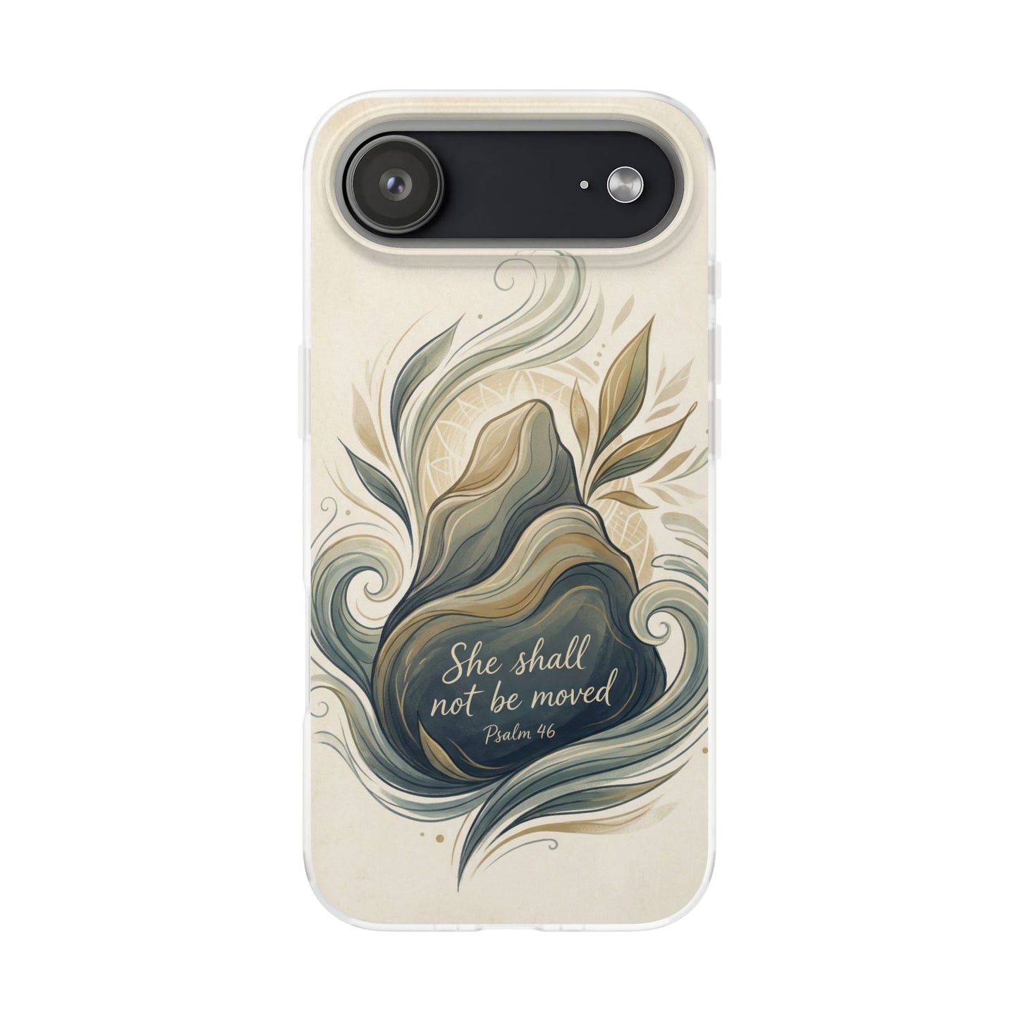 Phone Case - "She shall not be moved" Inspirational Floral Mountain Flexi Case
