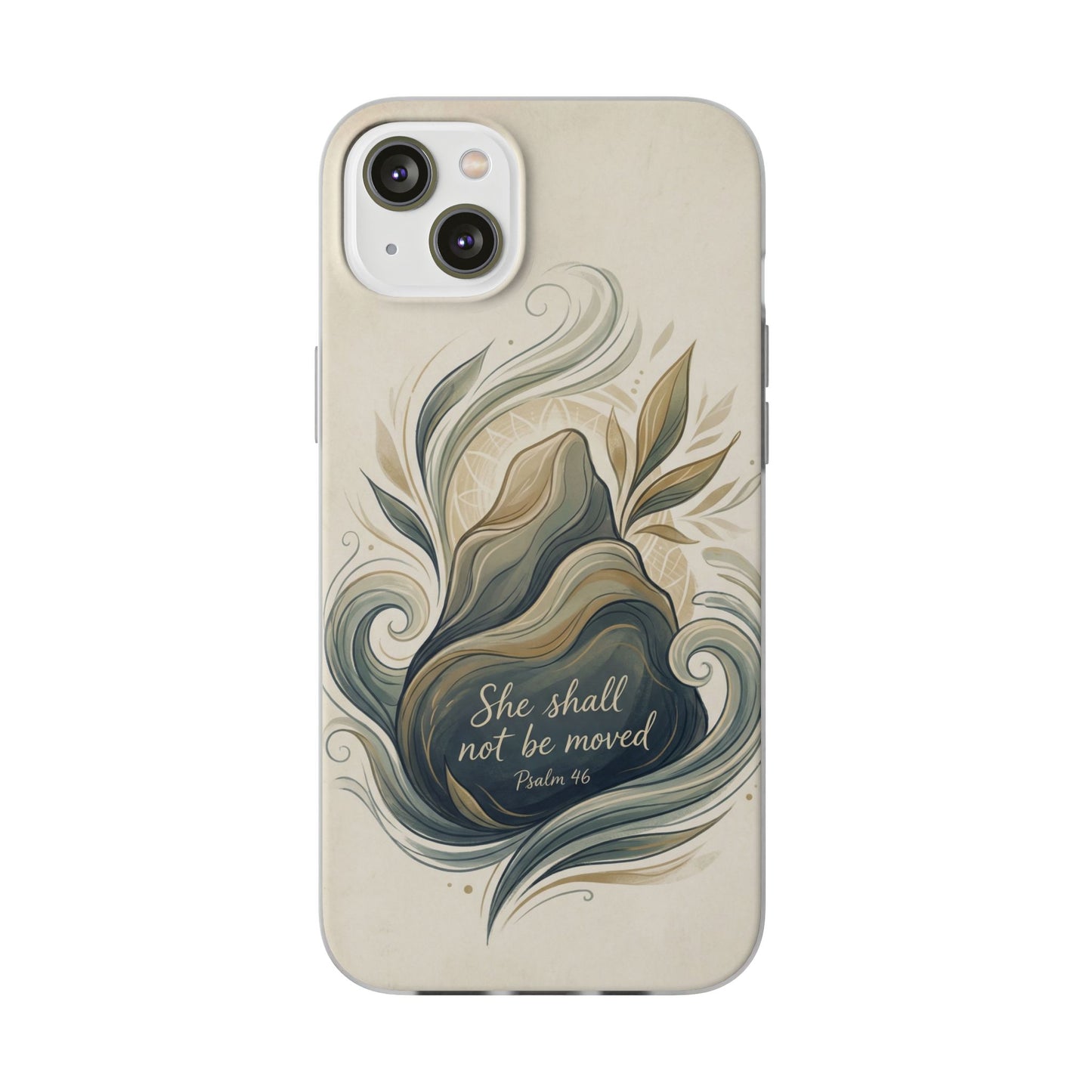 Phone Case - "She shall not be moved" Inspirational Floral Mountain Flexi Case