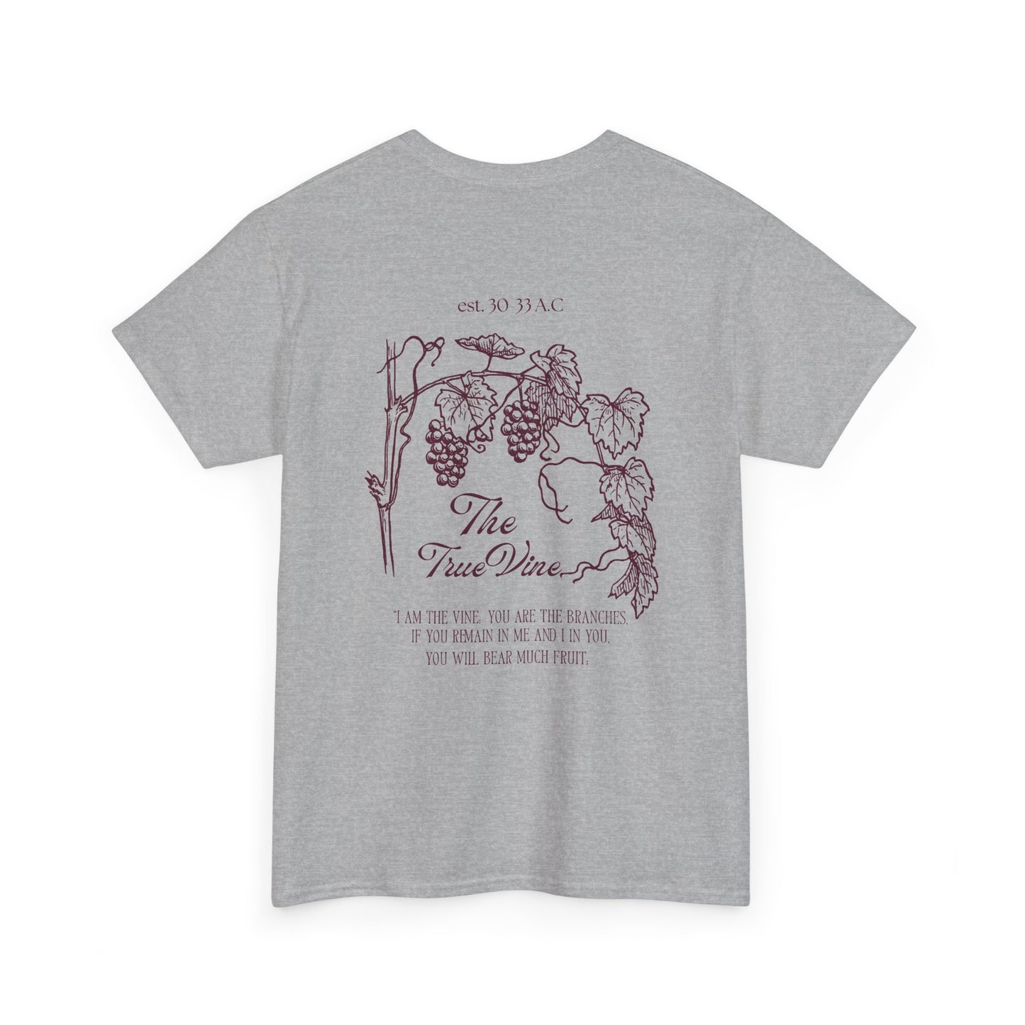 Vineyard Sketch Tee — 'The True Vine' Floral Grape Graphic T-Shirt