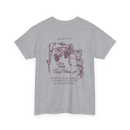 Vineyard Sketch Tee — 'The True Vine' Floral Grape Graphic T-Shirt