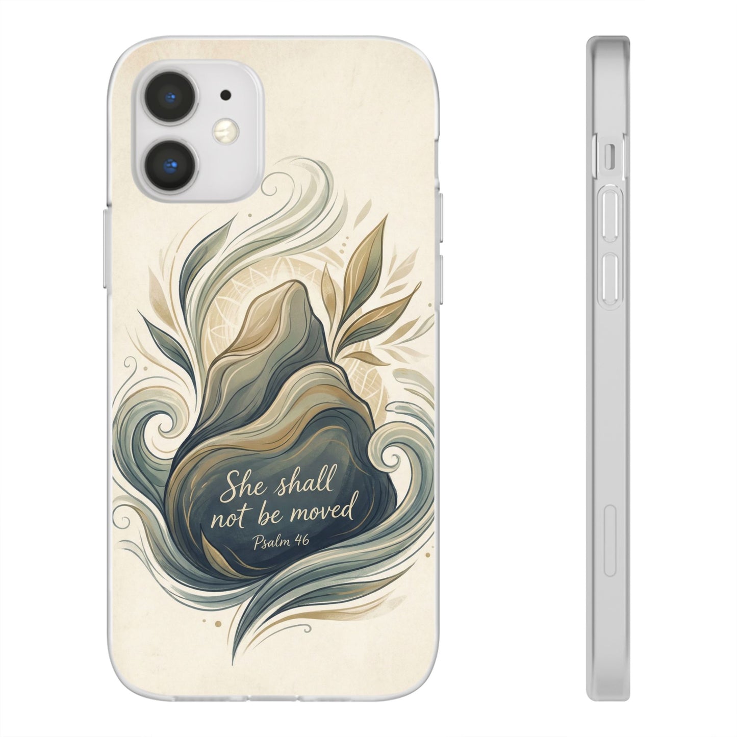 Phone Case - "She shall not be moved" Inspirational Floral Mountain Flexi Case