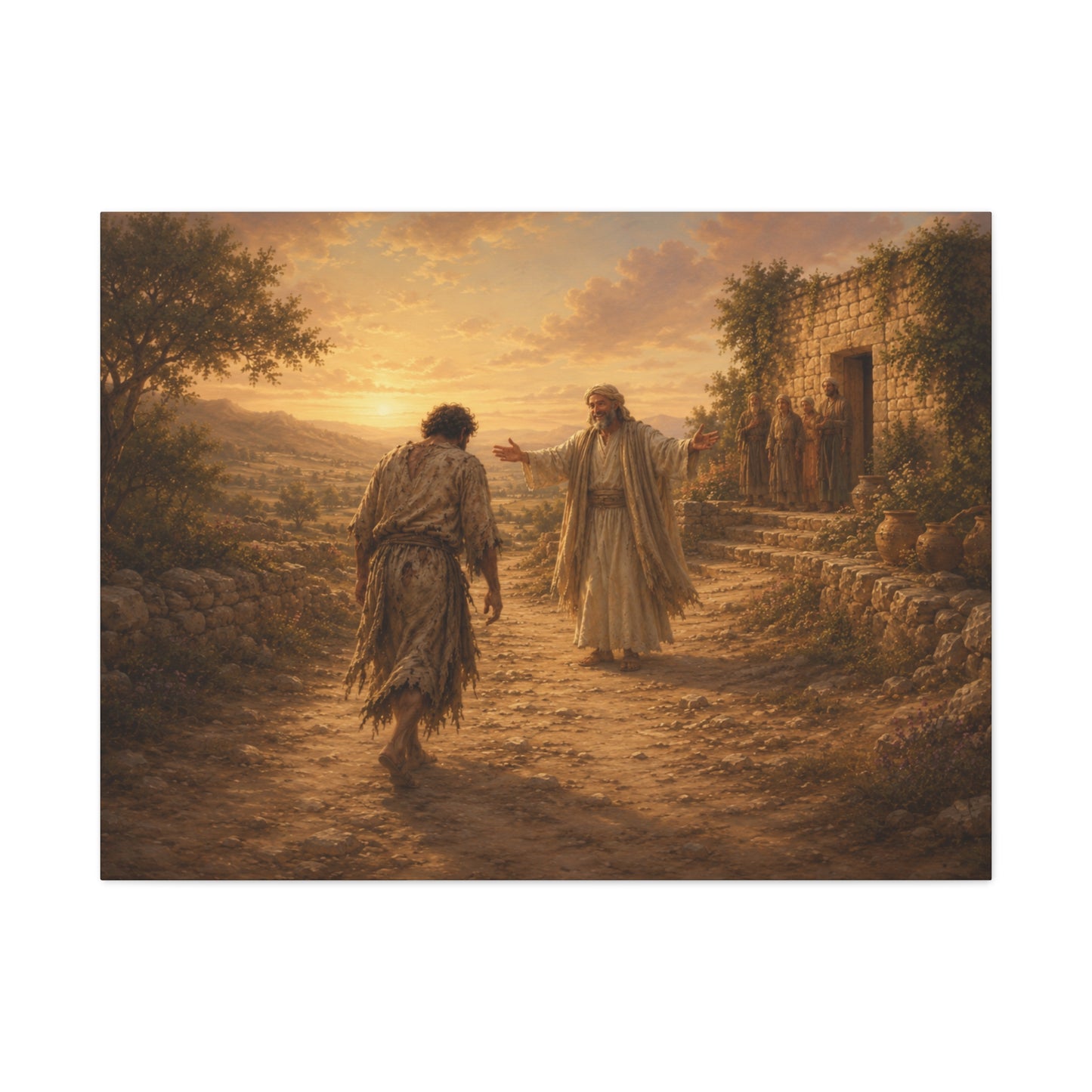 Copy of Copy of Copy of Copy of Canvas Wall Art - The Prodigal Son Biblical Print (Matte Stretched Canvas)