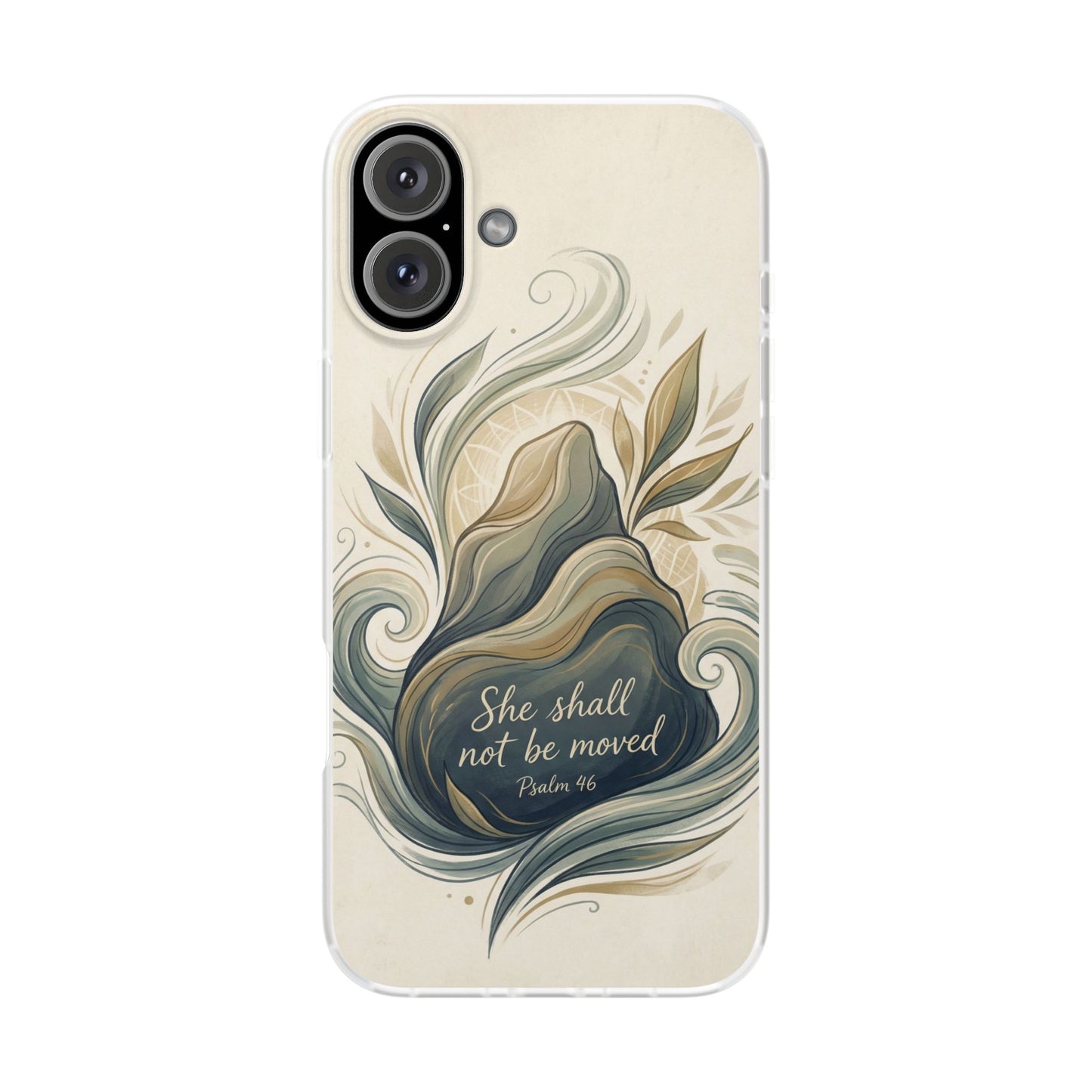 Phone Case - "She shall not be moved" Inspirational Floral Mountain Flexi Case