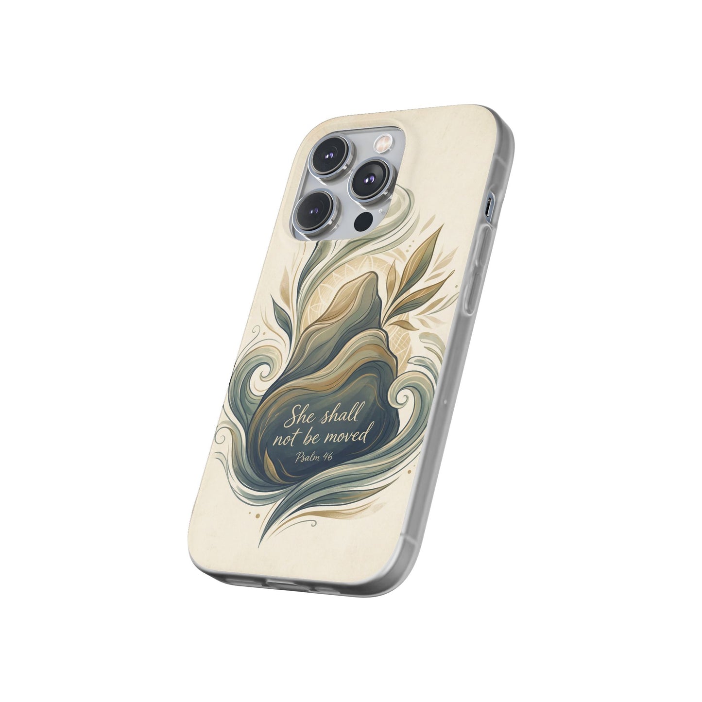 Phone Case - "She shall not be moved" Inspirational Floral Mountain Flexi Case