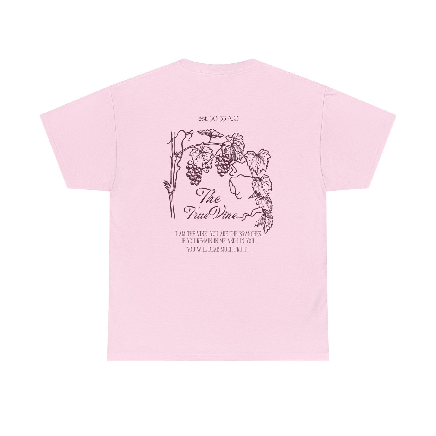 Vineyard Sketch Tee — 'The True Vine' Floral Grape Graphic T-Shirt