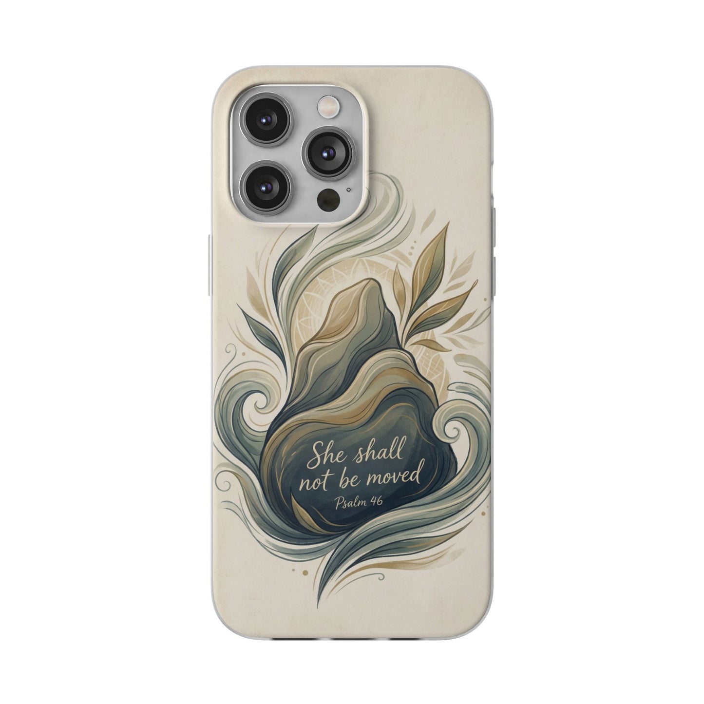 Phone Case - "She shall not be moved" Inspirational Floral Mountain Flexi Case