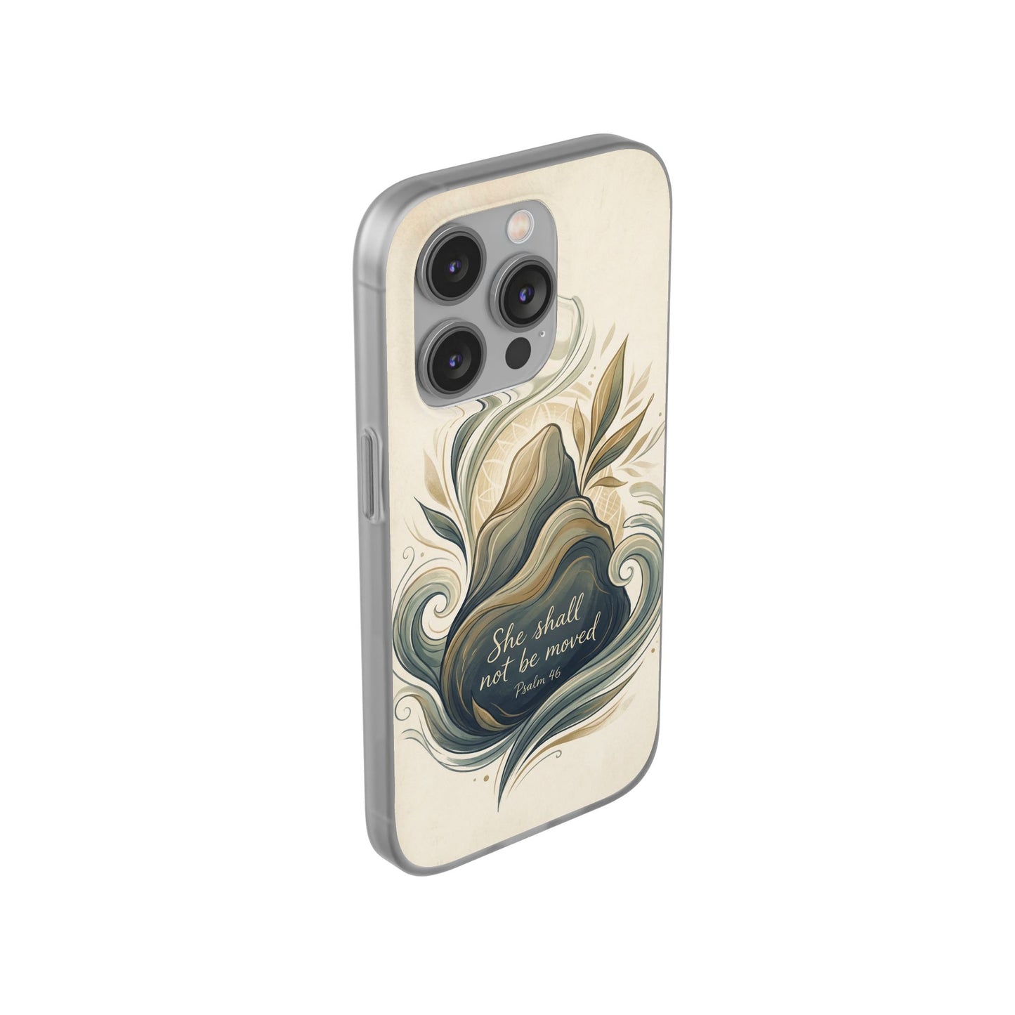 Phone Case - "She shall not be moved" Inspirational Floral Mountain Flexi Case