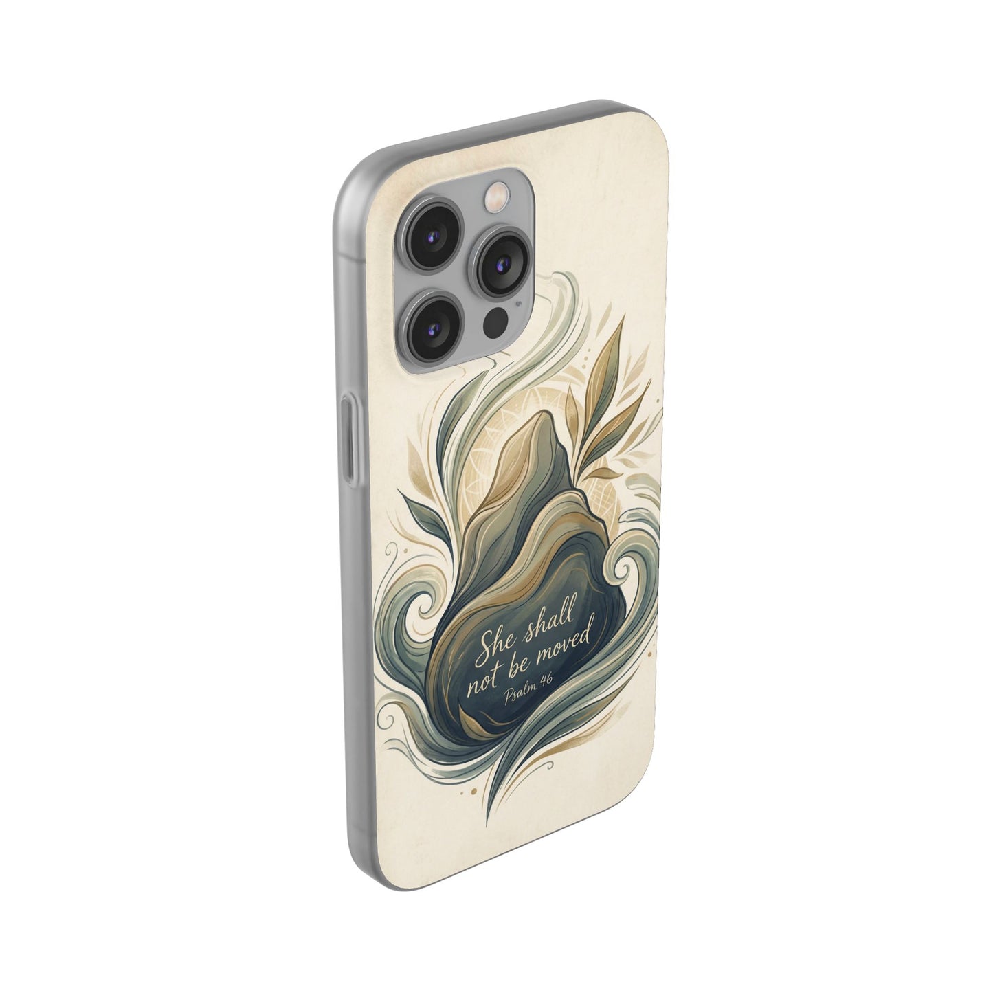 Phone Case - "She shall not be moved" Inspirational Floral Mountain Flexi Case
