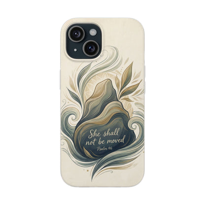 Phone Case - "She shall not be moved" Inspirational Floral Mountain Flexi Case
