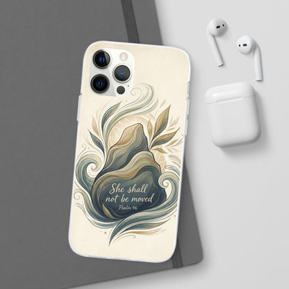 Phone Case - "She shall not be moved" Inspirational Floral Mountain Flexi Case