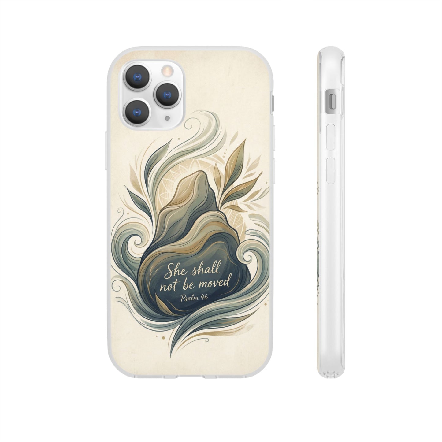 Phone Case - "She shall not be moved" Inspirational Floral Mountain Flexi Case