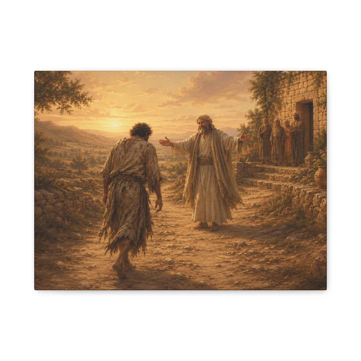 Copy of Copy of Copy of Copy of Canvas Wall Art - The Prodigal Son Biblical Print (Matte Stretched Canvas)