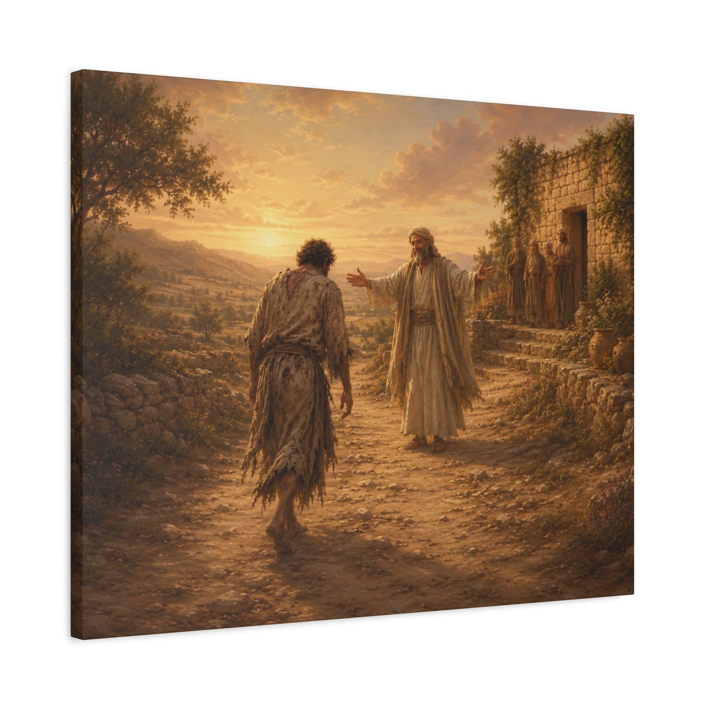 Copy of Copy of Copy of Copy of Canvas Wall Art - The Prodigal Son Biblical Print (Matte Stretched Canvas)