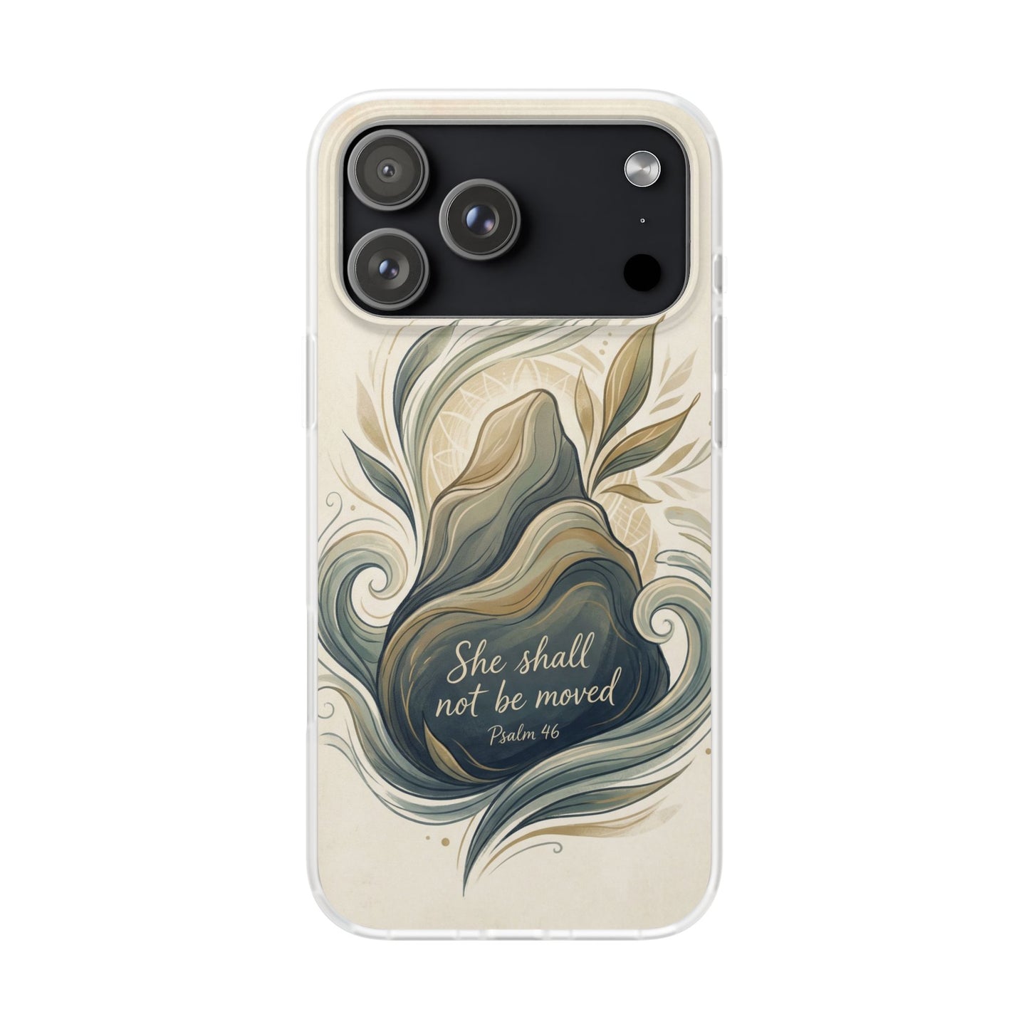 Phone Case - "She shall not be moved" Inspirational Floral Mountain Flexi Case