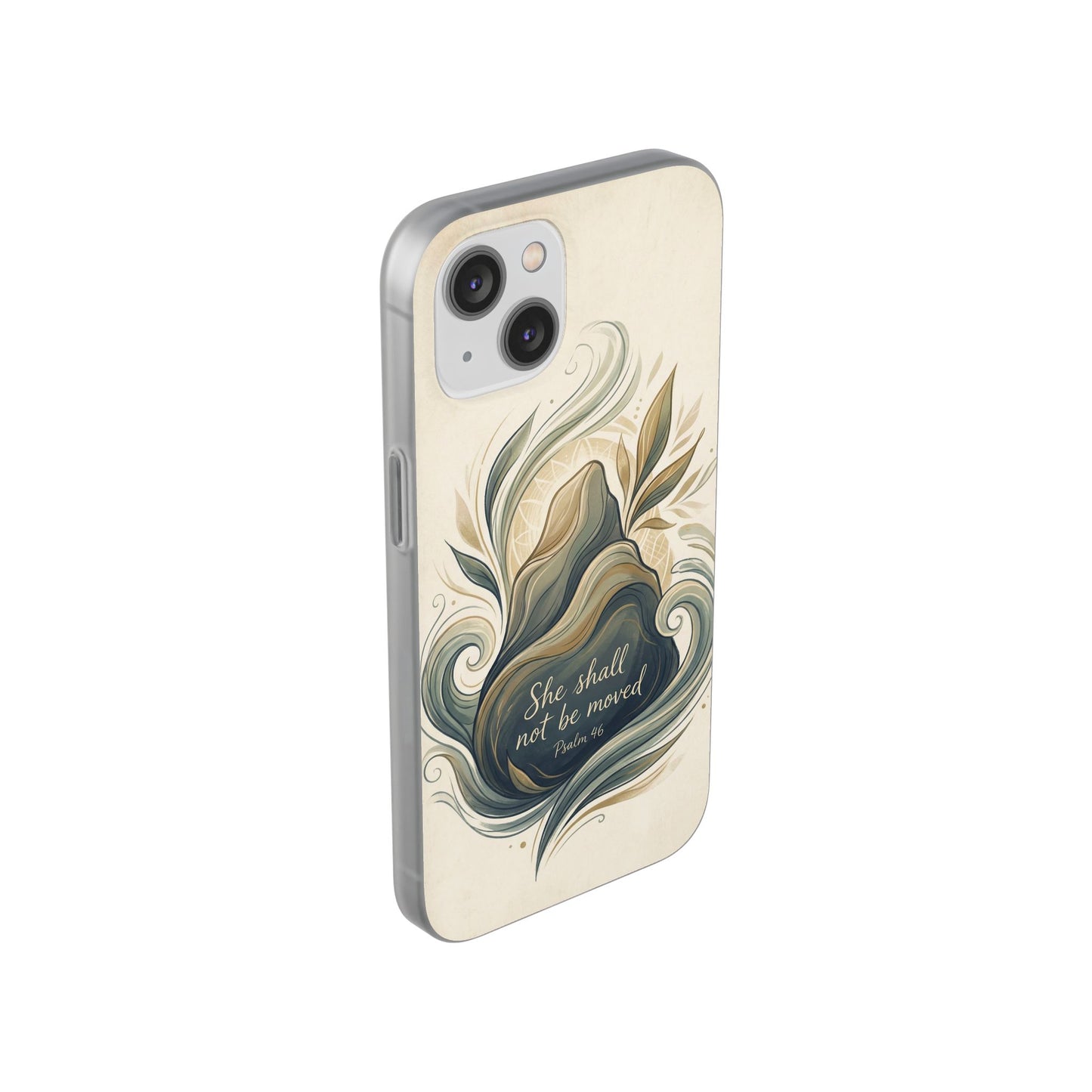 Phone Case - "She shall not be moved" Inspirational Floral Mountain Flexi Case