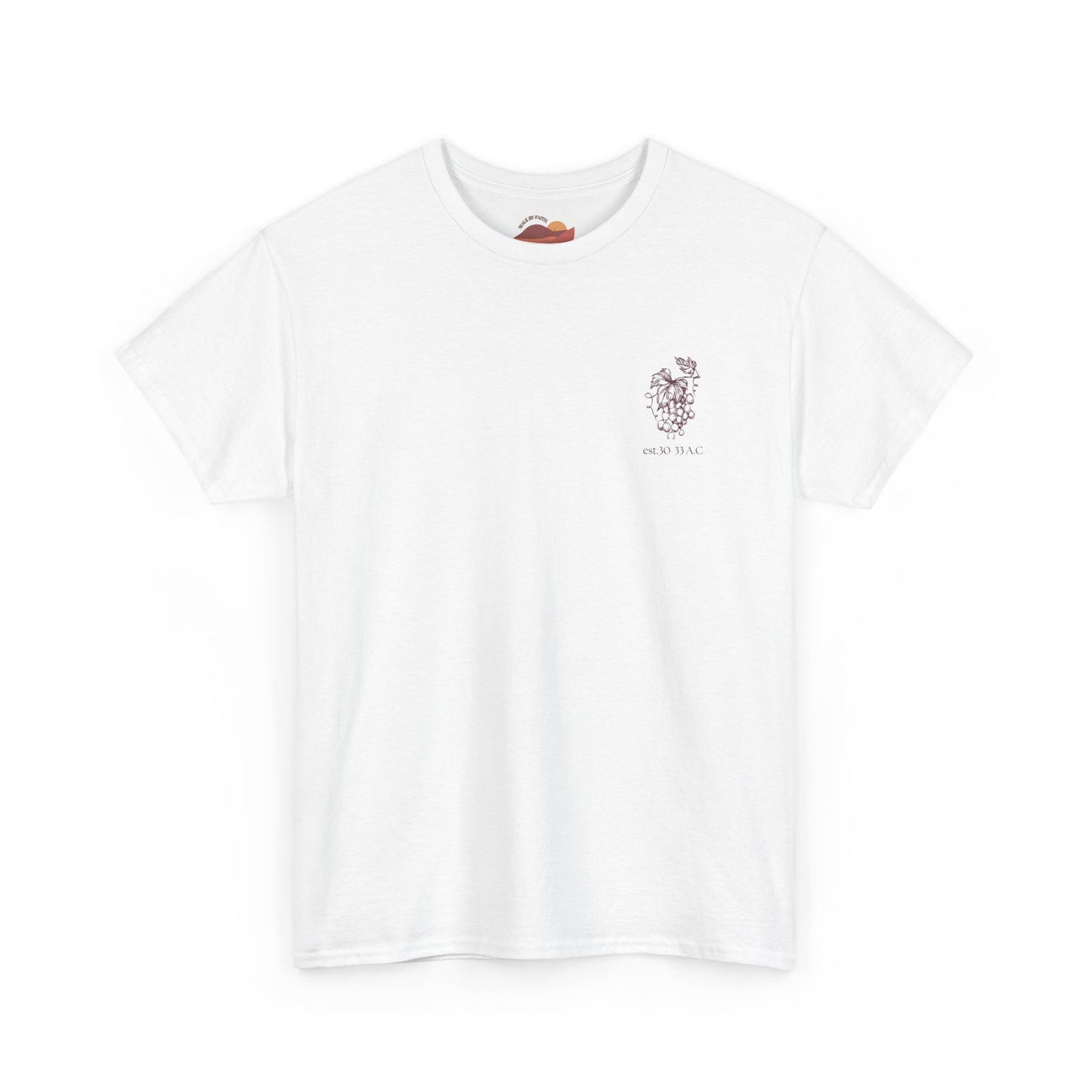 Vineyard Sketch Tee — 'The True Vine' Floral Grape Graphic T-Shirt