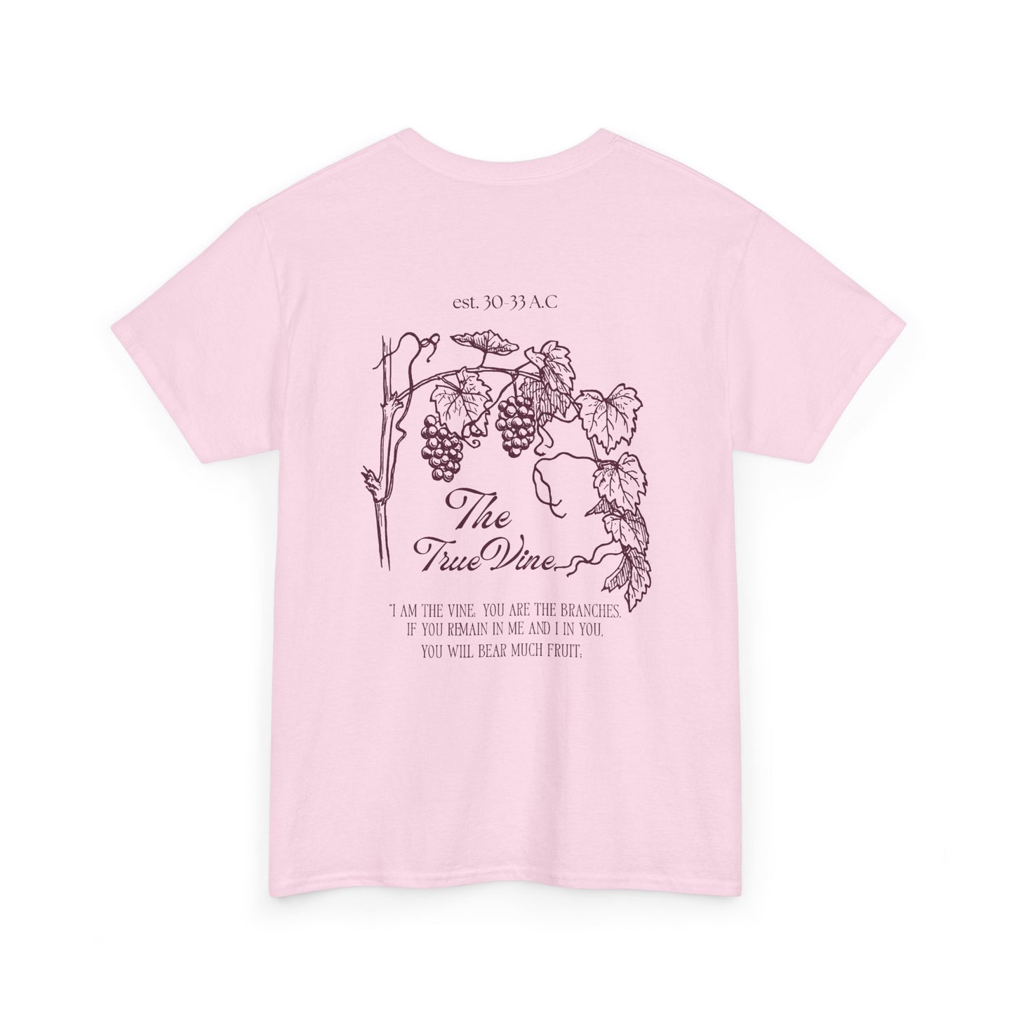 Vineyard Sketch Tee — 'The True Vine' Floral Grape Graphic T-Shirt